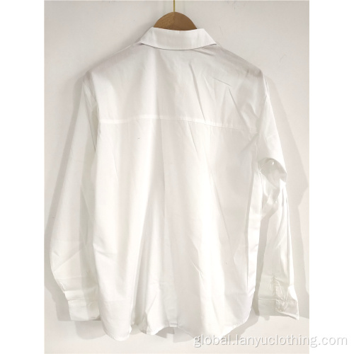 Women's Shirts Pure White Shirt With Standing Collar For Ladies Manufactory